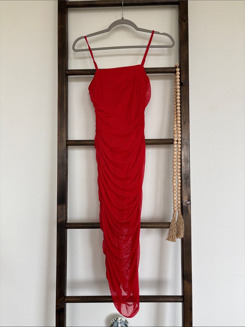 💃🏽wild fable Red Ruched Slip Dress
